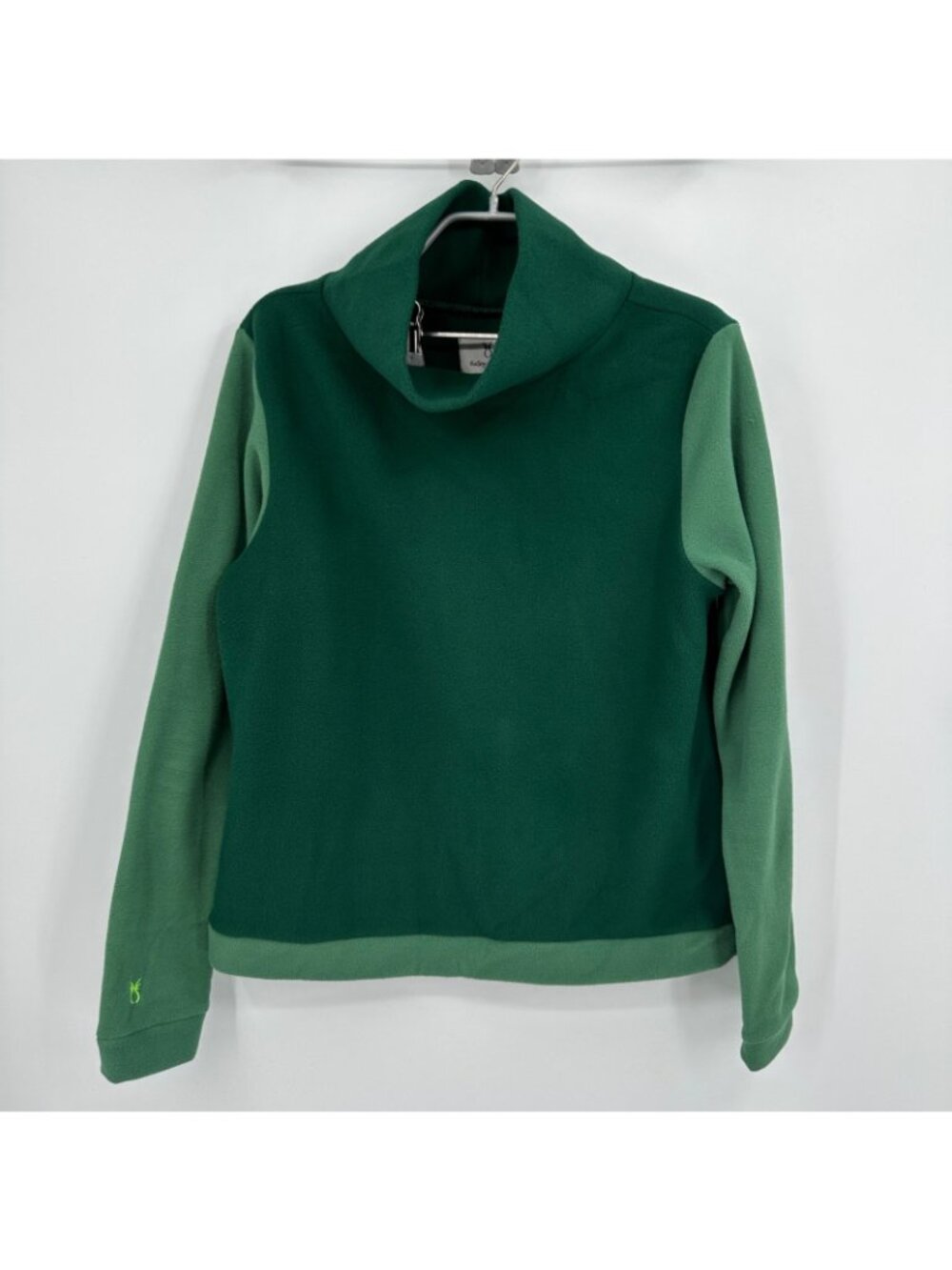 Dudley Stephens Park Slope Turtleneck Sweater Green Vello Fleece size L Large - Picture 2 of 5